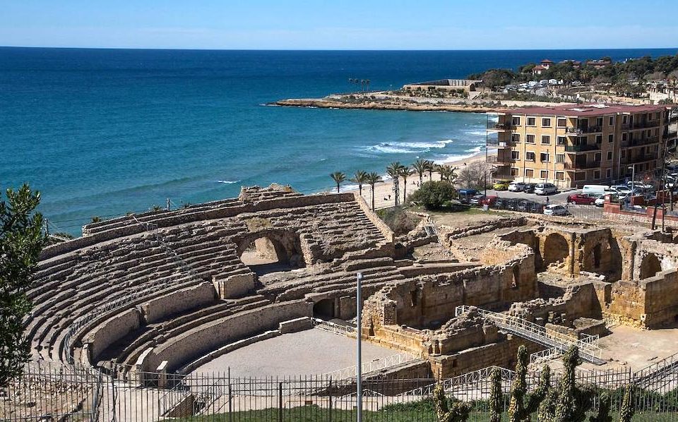 Vista aérea del anfiteatro romano de Tarragona